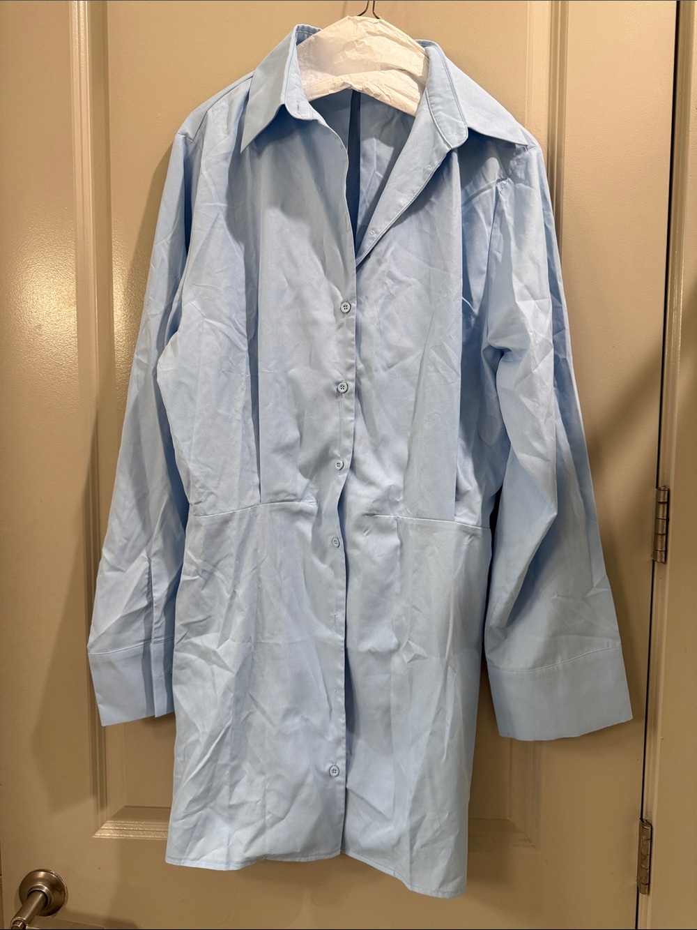 SHEIN Light Blue Button-Down Long Sleeve Shirt